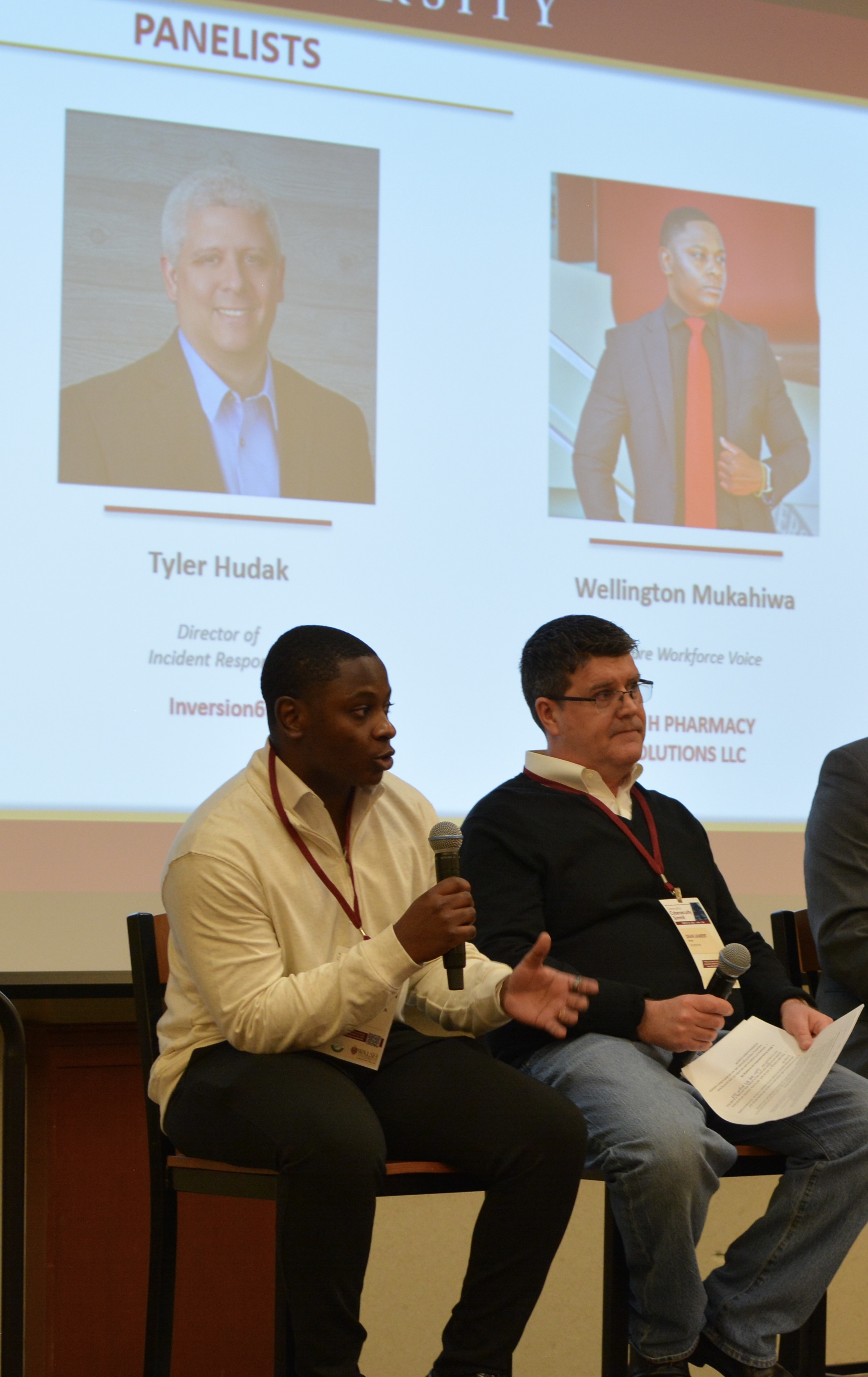 Wellington Mukahiwa on the Walsh University Cybersecurity Summit panel, 2026